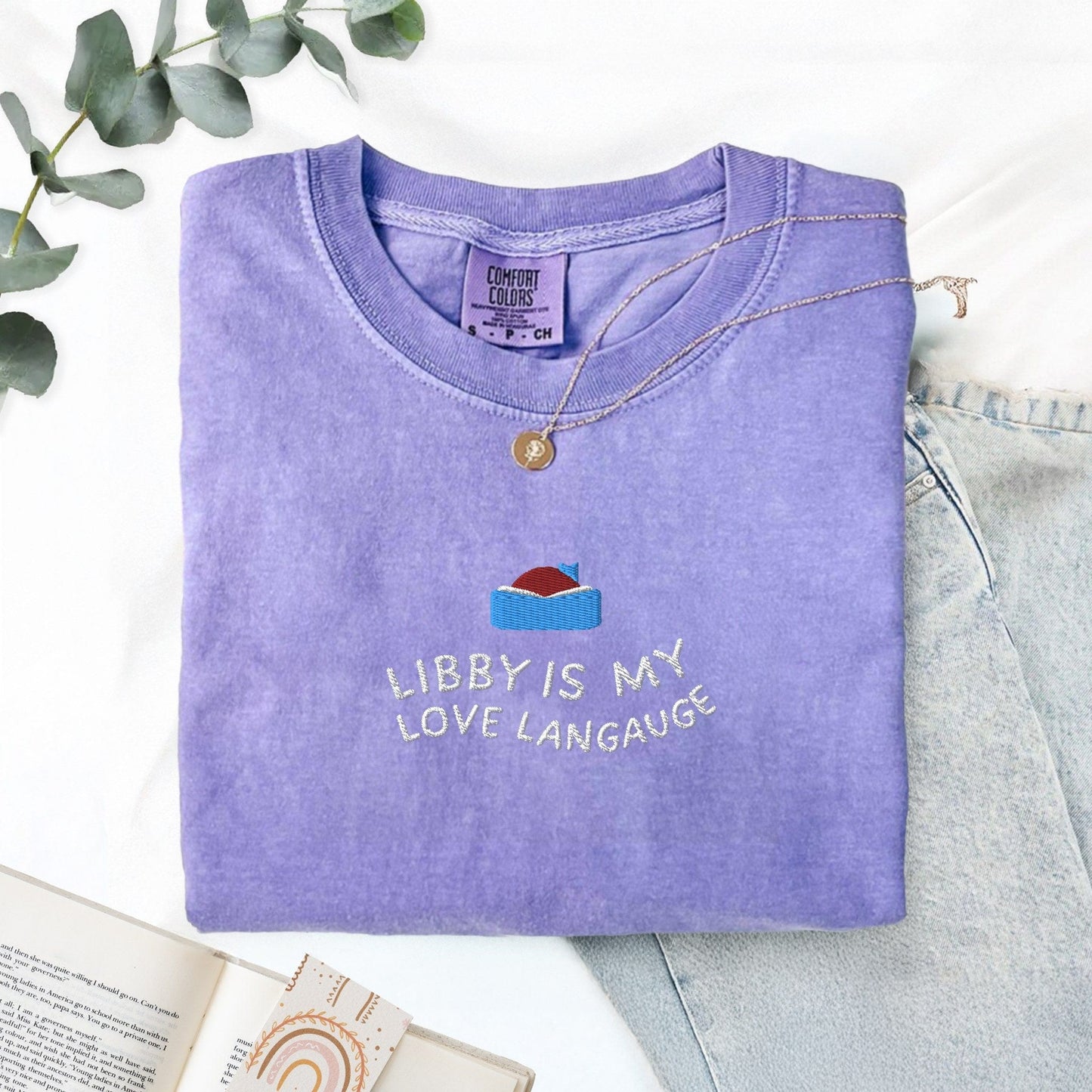 Pine Spice Books Libby Is My Love Language Embroidered T-Shirt Libby Is My Love Language Embroidered T-Shirt
