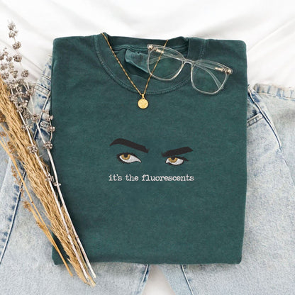 It’s the Fluorescents Twilight Embroidered T-Shirt – Edward Cullen Lore Shirt – Funny Bookish Vampire Tee – Comfort Colors Twilight Merch